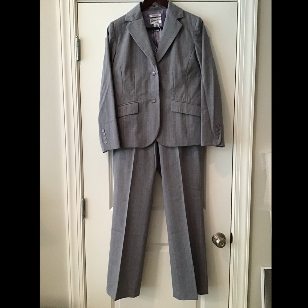 Pendleton gray suit set with lavender pinstripes